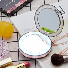 LED Lighted Mini Makeup Mirror Rechargeable 3X magnifying Makeup Mirror Travel Portable Handheld Sensing Lighting Makeup Mirror 2024 - buy cheap