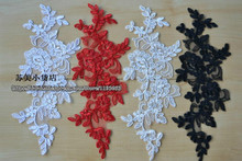 10 Pcs/lot car bones lace patch flowers lace fabric applique DIY bride wedding head ornaments material black white red SM177 2024 - buy cheap