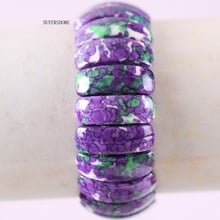 Free Shipping Women Jewelry Stretch Natural Beads Purple with Green Ocean Stone Bracelet 7" 1Pcs H930 2024 - buy cheap