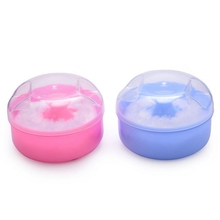 New High Quality Baby Soft Face Body Cosmetic Powder Puff Talcum Powder Sponge Box Case Container 1PCS Wholesale- Random Color 2024 - buy cheap