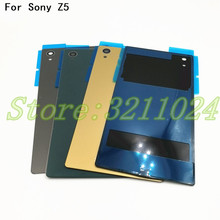 5,2 дюймов для Sony Xperia Z5 E6603 E6633 E6653 E6683 Задняя стеклянная крышка батарейного отсека Корпус с логотипом + NFC 2024 - купить недорого