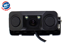 Sensor de câmera de estacionamento de vídeo do carro câmera de visão traseira com 2 sensores indicador bi alarme carro reverso radar sistema assistência 2024 - compre barato