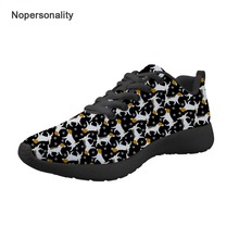 Nopersonality-sapatos femininos respiráveis, com cadarço, de malha, preto, unisex, terrier, personalidade, feminino, rasteirinha 2024 - compre barato