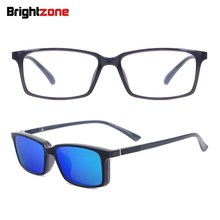 New Men Fashion Sun Glasses Ultra Light Flexible Square Spectacles Acetate TR90 Eyeglasses with Clip On Prescription Sunglasses 2024 - buy cheap