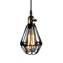 New retro industrial iron cage Chandelier led lamps living room loft black chandeliers E27 bulb led lustre Chandelier lighting 5 2024 - buy cheap