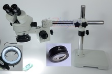 Microscópio binocular estéreo com zoom 7x-90x, com suporte para braço único, luz de led, 144 peças 2024 - compre barato