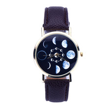 Fashion Moon Pattern Men Women Quartz Watch Leather Band Analog Casual Sport Watches Relogio Feminino Female Clock 2019 2024 - купить недорого