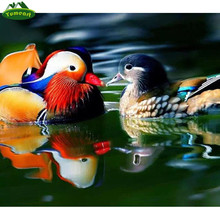 Yumeart 5d diy pintura diamante pássaro mandarin ducks bordado pintura diamante ponto cruz strass mosaico decoração para casa 2024 - compre barato