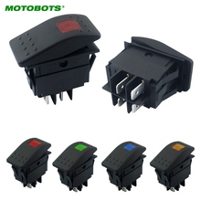 MOTOBOTS-interruptor basculante de encendido/apagado con luz LED, interruptor de encendido/apagado con 4 colores opcionales, 12V/24V, impermeable, 4 pines, DPST, 10 Uds. 2024 - compra barato