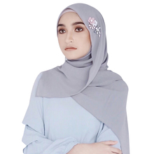 2018 Women Plain Maxi Hijab Shawl Chiffon Rhinestone Beading Muslim Scarves Flowers Shawls 180*75CM 2024 - buy cheap