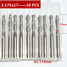 10 PCS-3.175mm*17mm,CNC machine insert bit,solid carbide milling cutter,2 flutes ball nose end mill,relief woodworking 2024 - buy cheap