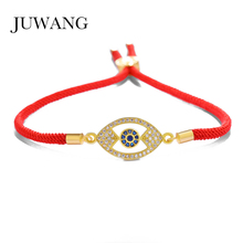 JUWANG Ali Moda Lucky Red/Black String Rope Bracelets for Women Men Zircon Gold/Rose Gold Color Greek Evil Eye Gift 2024 - buy cheap