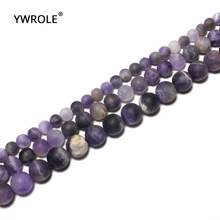 Wholesale Natural Dull Polish Amethysts Crystal Stone Beads For Jewelry Making DIY Bracelet Necklace 6/8/10mm Strand 15'' Lots 2024 - buy cheap