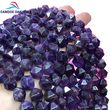 CAMDOE DANLEN Natural Rock Crystal Big Facet A+ Purple Amethysts Stone Beads 6 8 10 12 MM Fit Diy Find Beads For Jewelry Making 2024 - buy cheap