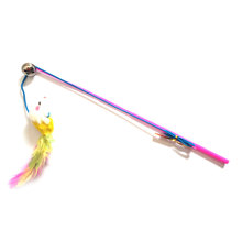 Trick Cat Stick Wand Bell Toy Feather Dangler Teaser Play Pet For Fun Training* 2024 - buy cheap