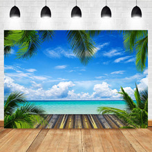 Fondo de fotografía de playa, telón de fondo de playa, playa, mar, Árbol Tropical, cielo azul, Fondo de fiesta hawaiana, accesorios de estudio 2024 - compra barato