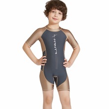 Roupa de banho de uma peça, secagem rápida, infantil, roupa de banho, manga curta, protetor solar, mergulho, surf, térmico 2024 - compre barato