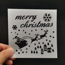 13*13 Christmas pvc Layering Stencils for DIY Scrapbooking/photo album Decorative Embossing DIY Paper Cards Crafts 2024 - buy cheap