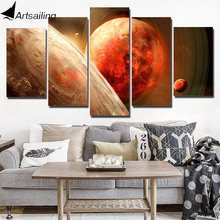 ArtSailing HD impreso 5 piezas de arte de lona planeta espacio Luna pintura pared imágenes para sala de estar envío gratis ny-7438C 2024 - compra barato