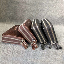 Men's Genuine Crocodile Leather wallet fashion multi functional double metal zipper clutch wallet with wrist strap UBEJ0003 2024 - buy cheap