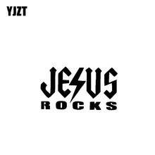 YJZT 12.7CM*7.2CM JESUS ROCKS Vinyl Car Motorcycle Stickers Decal Black/Silver C13-000285 2024 - buy cheap