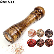 2019 Newest Salt and Pepper Mill, Solid Wood Pepper Mill with Strong Adjustable Ceramic Grinder 5" 8" 10" - Kitchen Tools 2024 - buy cheap