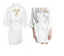 Personalized name wedding Bride to be Bridesmaid satin pajamas robes bridal shower kiminos gowns gifts party favors 2024 - buy cheap