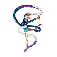 6 Style High Quality Multicolor Enamel Pin Gymnastic Girls Brooches For Women Gold Color Alloy Gym Brooch Jewelry Athlete Gifts 2024 - buy cheap