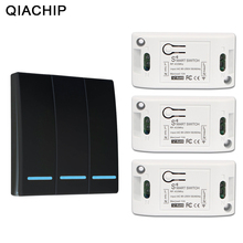 QIACHIP 433 Mhz Wireless AC 110V 220V 1 CH Remote Control Switch RF Relay Receiver + RF 433Mhz 86 Wall Panel Remote Led Light 2024 - buy cheap