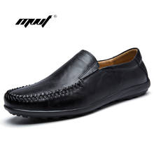 High Quality Genuine Leather Men Shoes Soft Moccasins Men's Flats Fashion Brand men Loafers Breathable Driving Shoes 2024 - buy cheap