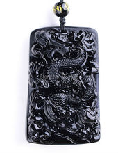 Natural Genuine Black Obsidian Carved Dragon Amulet Lucky Blessing Pendant Necklace Carving Pendants man's Jewelry 2024 - buy cheap