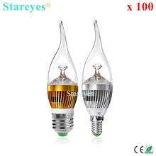 100 pcs Dimmable 3W 4W 5W E14 E27 High Power LED flame candle Light Droplight Bulb Ceiling chandelier spotlight lamp lighting 2024 - buy cheap