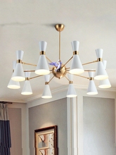 Lustre nórdico moderno para sala de estar, quarto, luminária com múltiplas sirenes de ferro 2024 - compre barato