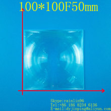 100*100MM Square Fresnel Lens Focal length 50mm,Concentrated amplification,Optical transmittance 90%,magnification 4-5 times 2024 - buy cheap
