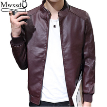 Mwxs brand autumn winter men PU Leather Jackets male slim fit Motorcycle zipper jacket men's jaqueta de couro chaqueta 2024 - buy cheap
