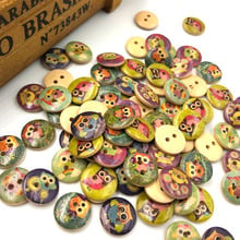 100 pcs print owl Wood Button sewing/appliques/craft DIY Lots mix 15 mm WB03 2024 - buy cheap