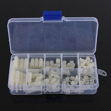 Kit de espaçadores hexagonais de nylon m3, conjunto de porcas de parafuso com suporte, kit de plástico branco com 120 peças 2024 - compre barato