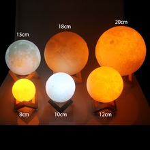 USB Rechargeable Touch Switch 3D Print Moon Bookcase Bedroom Lamp 2colors LED Reading Night Light Home Christmas Decoration Gift 2024 - buy cheap