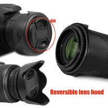 Reversible Lens Hood 49mm 52mm 58mm 55mm 62mm 67mm 72mm 77mm Tulip Petal Flower Filter Thread Camera Lente Protect + Cap 2024 - buy cheap