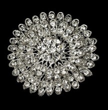 2.5" Large Size Rhodium Silver Wedding Bouquet Crystal Rhinestone Brooch Jewlery Accessory Pin 2024 - buy cheap