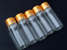 10 Uds botellas de vidrio tapa de aluminio de tornillo dorado vacío transparente líquido transparente contenedor de regalo frascos de botellas deseosos DC 27mm 30ml 2024 - compra barato