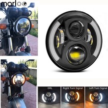 Faro Led de 7 "para motocicleta, luz de cabeza H4 ámbar, señal de giro, ojos angulares, indicadores blancos DRL 60W para Lada Niva 4x4 2024 - compra barato