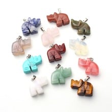 Wholesale 24pcs Carved Rhinoceros Health Care Natural Crystal Quartz Stone Reiki Healing Charms Pendants for Jewelry Making Free 2024 - buy cheap