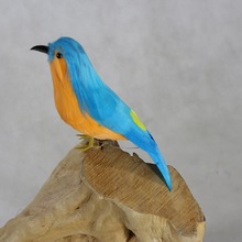 foam& feathers artificial bird 14cm orange-blue feathers bird model,home garden decoration toy w0597 2024 - buy cheap