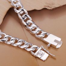 KN-H227 Wholesale Silver Color Bracelet For Ladies 925 Free Shipping Factory Price Fashion Jewelry 8mm Square Lock Bracelet 2024 - buy cheap