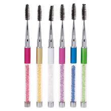 High Quality Eyelash Brush Crystal Long Screw Eye Lash Curler Eyebrow Comb Makeup Brush Mascara Colorful Cosmetic Tool 2024 - buy cheap