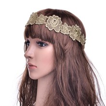 Holesali tira de cabelo linda flor de tecido sensual renda faixa de cabelo elástica tiara de festa acessórios hari 2024 - compre barato