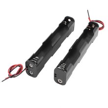 2 Pcs Dual Layers Black Plastic 4 x AA 6V Battery Holder Case w Leads 2024 - buy cheap