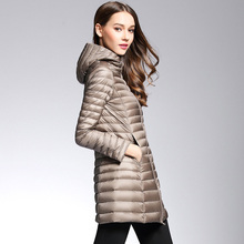 Woman Spring Padded Hooded Long Jacket White Duck Down Female Overcoat Ultra Light Slim Solid Jackets Coat Portable Parkas 2024 - buy cheap