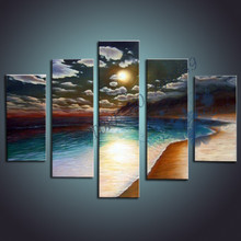 Modern Landscape Abstract  Blue Seascape Oil Painting Hand painted Canvas Painting Home Decor Wall Art Canvas Picture Unframe 2024 - buy cheap